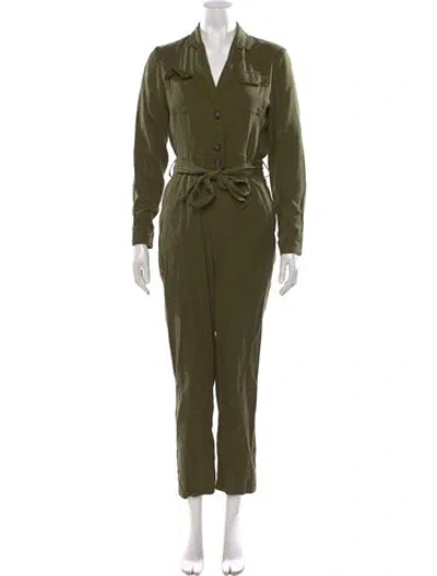 Pre-owned The Kooples V-neck Jumpsuit In Green