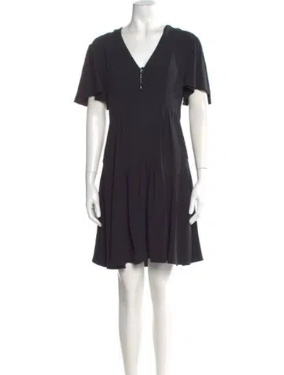 Pre-owned The Kooples V-neck Knee-length Dress In Black