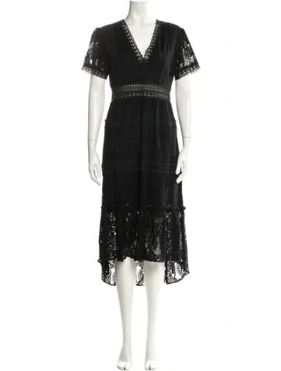 Pre-owned The Kooples V-neck Long Dress In Black