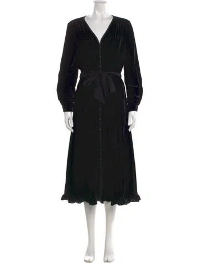 Pre-owned The Kooples V-neck Long Dress In Black