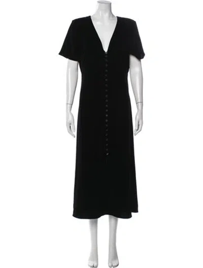 Pre-owned The Kooples V-neck Long Dress In Black