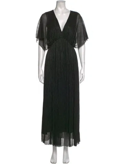 Pre-owned The Kooples V-neck Long Dress W/ Tags In Black