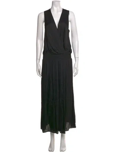 Pre-owned The Kooples V-neck Long Dress W/ Tags In Black