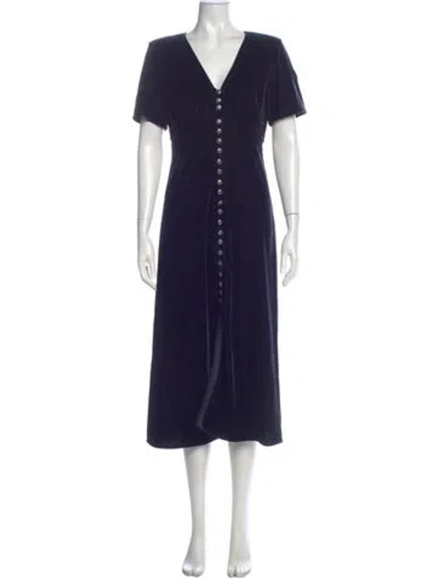 Pre-owned The Kooples V-neck Long Dress W/ Tags In Blue