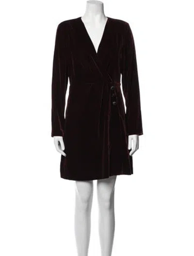 Pre-owned The Kooples V-neck Mini Dress In Black
