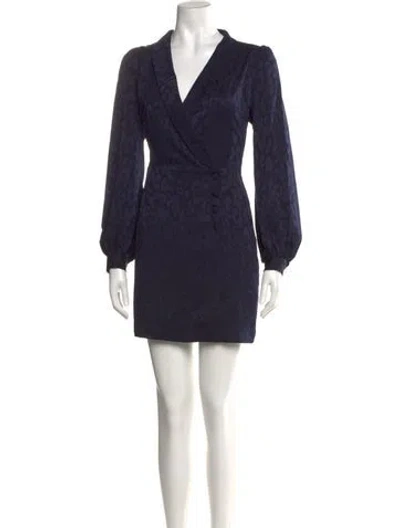 Pre-owned The Kooples V-neck Mini Dress In Blue