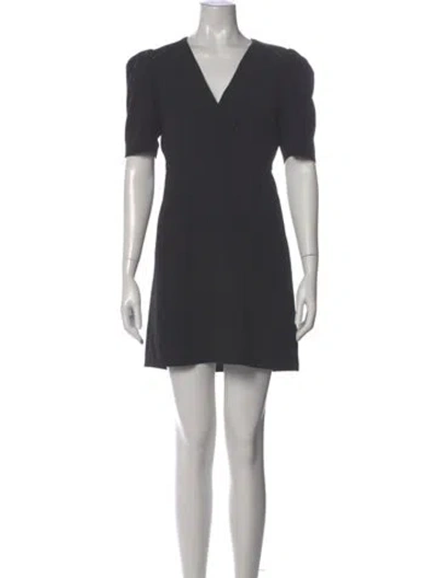 Pre-owned The Kooples V-neck Mini Dress In Gray
