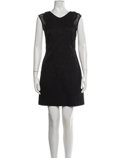 Pre-owned The Kooples V-neck Mini Dress In Multi