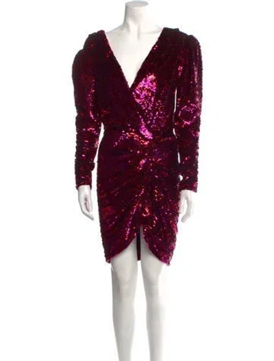 Pre-owned The Kooples V-neck Mini Dress In Pink