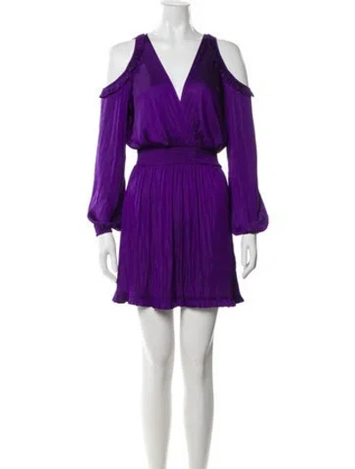Pre-owned The Kooples V-neck Mini Dress In Purple