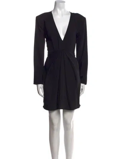 Pre-owned The Kooples V-neck Mini Dress W/ Tags In Black