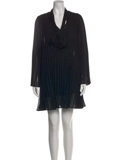 Pre-owned The Kooples V-neck Mini Dress W/ Tags In Black