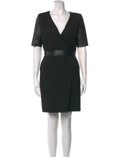 Pre-owned The Kooples V-neck Mini Dress W/ Tags In Black