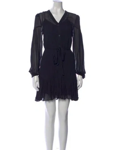 Pre-owned The Kooples V-neck Mini Dress W/ Tags In Black
