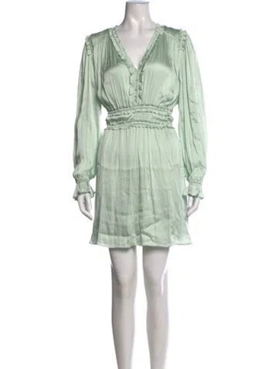 Pre-owned The Kooples V-neck Mini Dress W/ Tags In Green