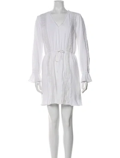 Pre-owned The Kooples V-neck Mini Dress In White