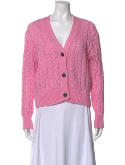 Pre-owned The Kooples V-neck Sweater In Pink