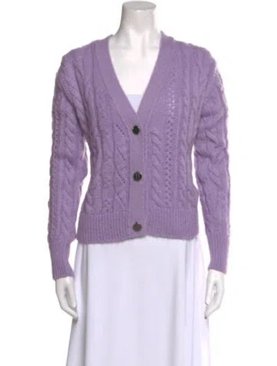 Pre-owned The Kooples V-neck Sweater In Purple