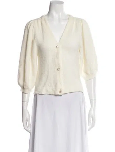 Pre-owned The Kooples V-neck Sweater In White