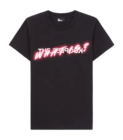 The Kooples Womens Black Logo-print Short-sleeve Cotton T-shirt