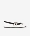 The Kooples Womens  Bow-embellished Buckled Leather Ballet Flats In White