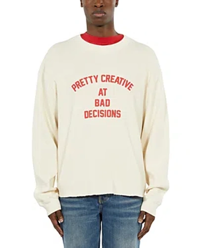 The Kooples Wide Cut Text Graphic Sweatshirt In White