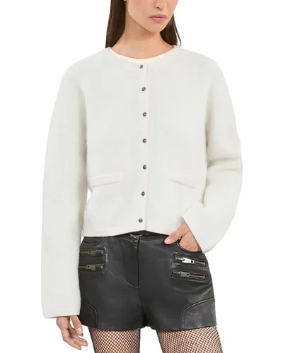 The Kooples Wide Fit Cardigan In Ecru