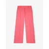 THE KOOPLES THE KOOPLES WOMEN'S RETRO PINK WIDE-LEG HIGH-RISE COTTON-BLEND TROUSERS