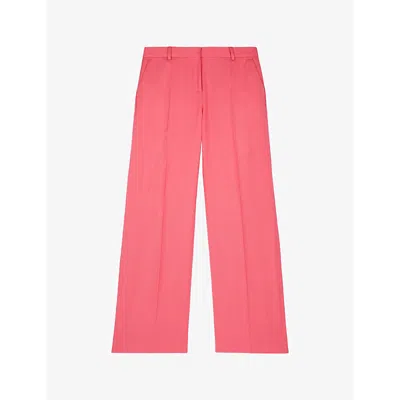THE KOOPLES THE KOOPLES WOMEN'S RETRO PINK WIDE-LEG HIGH-RISE COTTON-BLEND TROUSERS