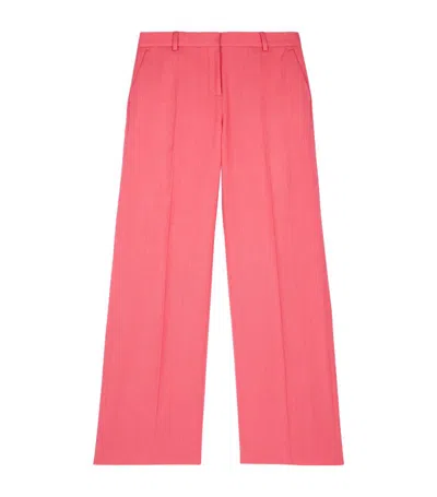 The Kooples Wide-leg Tailored Trousers In Retro Pink