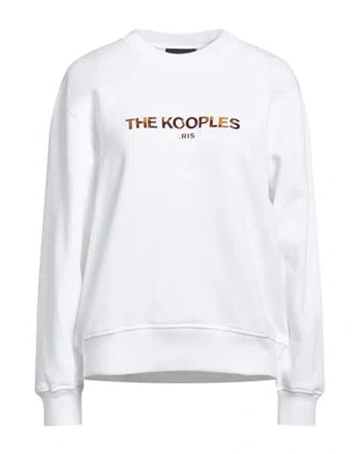 The Kooples Woman Sweatshirt White Size 4 Cotton, Elastane