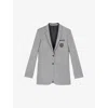 THE KOOPLES WOMENS THE KOOPLES BLAZON-PATCH CONTRAST-PIPING WOOL JACKET