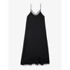 THE KOOPLES LACE-TRIM RELAXED-FIT WOVEN MIDI DRESS