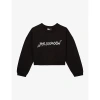 THE KOOPLES THE KOOPLES WOMEN'S BLACK LOGO-PRINT 'WHAT IS?' RHINESTONE-EMBELLISHED COTTON SWEATSHIRT