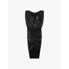 THE KOOPLES THE KOOPLES WOMEN'S BLACK SEQUIN-EMBELLISHED FITTED-WAIST STRETCH-WOVEN MINI DRESS