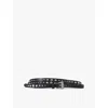The Kooples Womens Black Studded Thin Double-wrap Leather Belt In Black