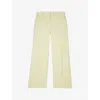 THE KOOPLES THE KOOPLES WOMEN'S BRIGHT YELLOW HIGH-RISE STRAIGHT-LEG WOVEN TROUSERS