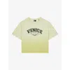 THE KOOPLES THE KOOPLES WOMEN'S BRIGHT YELLOW 'VENICE'-PRINT RELAXED-FIT COTTON T-SHIRT