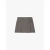The Kooples Prince Of Wales-check Pleated Wool Mini Skirt In Brown