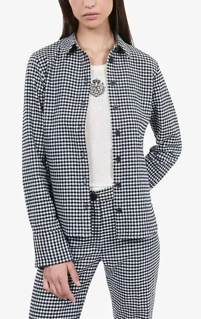 The Kooples Women's Checkered Shirt In Black/white In Multi