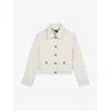 THE KOOPLES THE KOOPLES WOMENS ECRU BUTTON-DOWN TEXTURED CROPPED COTTON-BLEND JACKET