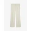 THE KOOPLES THE KOOPLES WOMEN'S ECRU STRAIGHT-LEG HIGH-RISE STRETCH-WOVEN TROUSERS