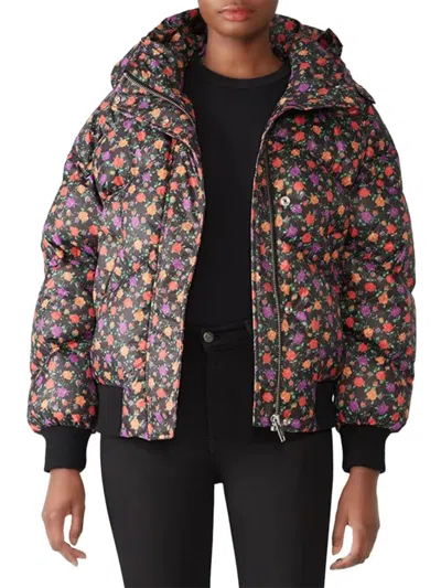 The Kooples Women's Floral Hooded Down Jacket In Multi