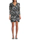 The Kooples White And Blue Short Printed Dress In Blue