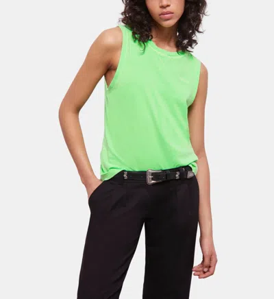 The Kooples Women's Fluorescent Green T-shirt With Logo In Multi
