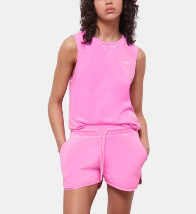 The Kooples Women's Fluorescent Pink T-shirt With Logo In Multi