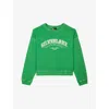 THE KOOPLES THE KOOPLES WOMEN'S GREEN GRAPHIC-PRINT RELAXED-FIT COTTON SWEATSHIRT