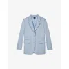 THE KOOPLES THE KOOPLES WOMEN'S LAVENDER LOOSE-FIT NOTCHED-COLLAR WOVEN BLAZER