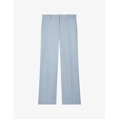 The Kooples Womens Lavender Straight-leg High-rise Woven Trousers
