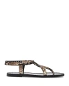 The Kooples Leather Perforated Sandals In Python